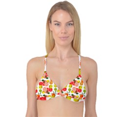 Citrus Fruit Seamless Pattern Reversible Tri Bikini Top by Wegoenart