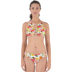 Citrus Fruit Seamless Pattern Perfectly Cut Out Bikini Set by Wegoenart