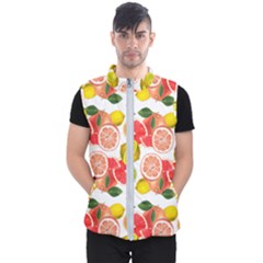 Citrus Fruit Seamless Pattern Men s Puffer Vest by Wegoenart