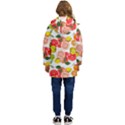 Citrus Fruit Seamless Pattern Kid s Hooded Longline Puffer Jacket View4