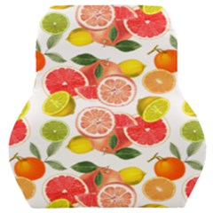 Citrus Fruit Seamless Pattern Car Seat Back Cushion  by Wegoenart