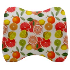 Citrus Fruit Seamless Pattern Velour Head Support Cushion by Wegoenart