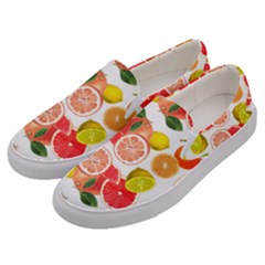 Citrus Fruit Seamless Pattern Men s Canvas Slip Ons by Wegoenart