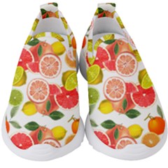 Citrus Fruit Seamless Pattern Kids  Slip On Sneakers by Wegoenart