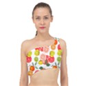 Citrus Fruit Seamless Pattern Spliced Up Bikini Top  View1