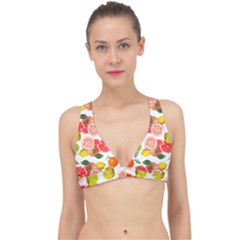 Citrus Fruit Seamless Pattern Classic Banded Bikini Top by Wegoenart