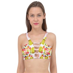 Citrus Fruit Seamless Pattern Cage Up Bikini Top by Wegoenart