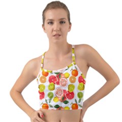 Citrus Fruit Seamless Pattern Mini Tank Bikini Top by Wegoenart