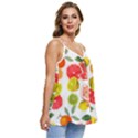 Citrus Fruit Seamless Pattern Casual Spaghetti Strap Chiffon Top View3