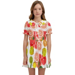 Citrus Fruit Seamless Pattern Kids  Sweet Collar Dress by Wegoenart