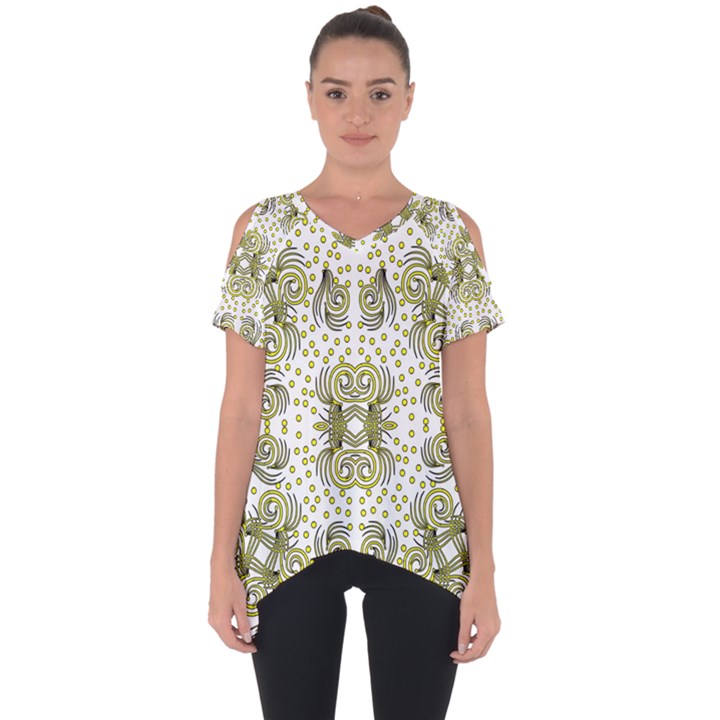 Background Pattern Texture Design Cut Out Side Drop Tee