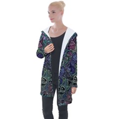 Background Pattern Texture Design Longline Hooded Cardigan by Wegoenart