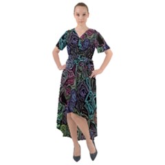 Background Pattern Texture Design Front Wrap High Low Dress by Wegoenart