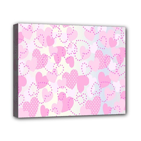 Valentine-background-hearts-bokeh Canvas 10  X 8  (stretched)