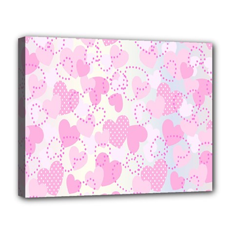 Valentine-background-hearts-bokeh Canvas 14  X 11  (stretched)