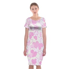 Valentine-background-hearts-bokeh Classic Short Sleeve Midi Dress by Zezheshop