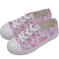 Valentine-background-hearts-bokeh Kids  Low Top Canvas Sneakers by Zezheshop