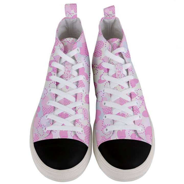 Valentine-background-hearts-bokeh Men s Mid-Top Canvas Sneakers