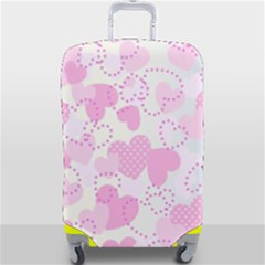 Valentine-background-hearts-bokeh Luggage Cover (large) by Zezheshop