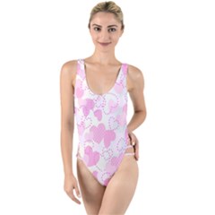 Valentine-background-hearts-bokeh High Leg Strappy Swimsuit by Zezheshop