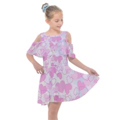 Valentine-background-hearts-bokeh Kids  Shoulder Cutout Chiffon Dress by Zezheshop