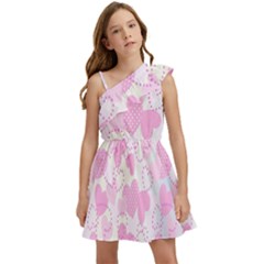 Valentine-background-hearts-bokeh Kids  One Shoulder Party Dress by Zezheshop