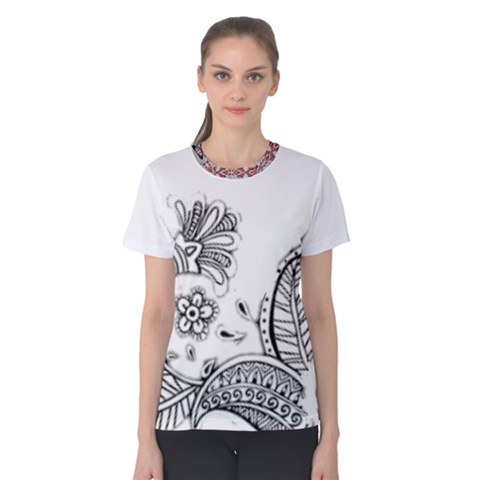 Im Fourth Dimension Black White 28 Women s Cotton Tee by imanmulyana