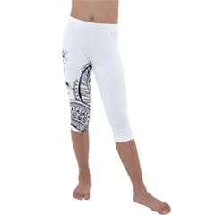 Im Fourth Dimension Black White 28 Kids  Lightweight Velour Capri Leggings 