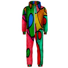 Abstract,e1 Hooded Jumpsuit (men)