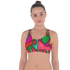 Abstract,e1 Cross String Back Sports Bra