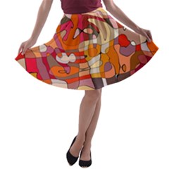 Abstract-ilustrasi A-line Skater Skirt by nateshop