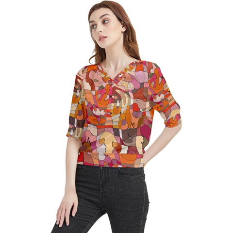 Abstract-ilustrasi Quarter Sleeve Blouse by nateshop