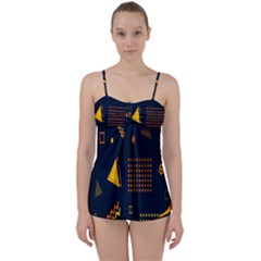 Abstract-geometric Babydoll Tankini Set by nateshop