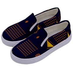 Abstract-geometric Kids  Canvas Slip Ons