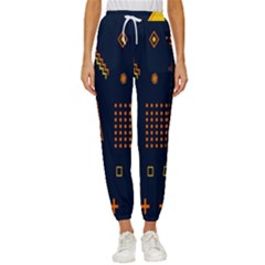 Abstract-geometric Cropped Drawstring Pants by nateshop