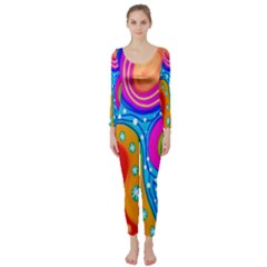 Abstract-tekstur Long Sleeve Catsuit by nateshop