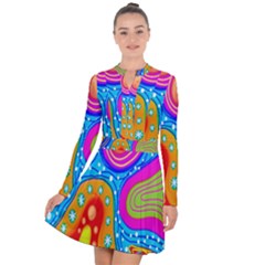 Abstract-tekstur Long Sleeve Panel Dress by nateshop