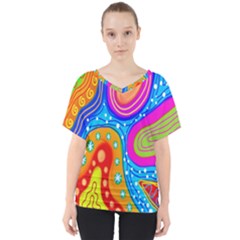 Abstract-tekstur V-neck Dolman Drape Top by nateshop