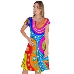 Abstract-tekstur Classic Short Sleeve Dress