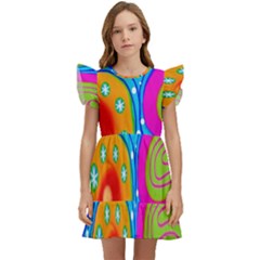 Abstract-tekstur Kids  Winged Sleeve Dress by nateshop