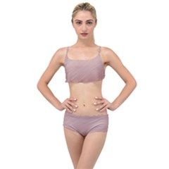 Background-pink Soft Layered Top Bikini Set by nateshop