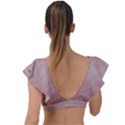 Background-pink Soft Plunge Frill Sleeve Bikini Top View2