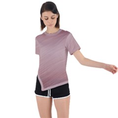 Background-pink Soft Asymmetrical Short Sleeve Sports Tee by nateshop