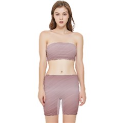 Background-pink Soft Stretch Shorts And Tube Top Set by nateshop