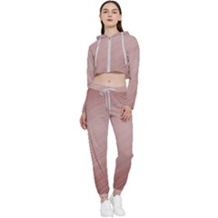 Background-pink Soft Cropped Zip Up Lounge Set by nateshop