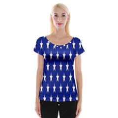 Banner-star Blue Cap Sleeve Top by nateshop