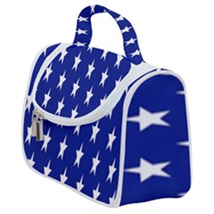 Banner-star Blue Satchel Handbag by nateshop