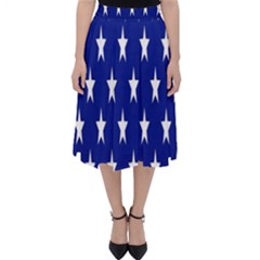 Banner-star Blue Classic Midi Skirt by nateshop