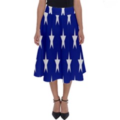 Banner-star Blue Perfect Length Midi Skirt by nateshop