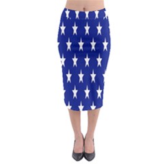 Banner-star Blue Midi Pencil Skirt by nateshop